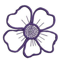 Diseño Para Bordado Flor Simple Fundido