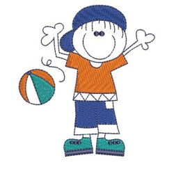 Embroidery Design Boy With A Ball 10 Cm