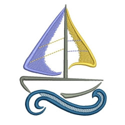 Embroidery Design Boat 12 Cm