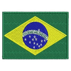 FLAG OF BRAZIL 7.5 CM WITH WRITING BRAZIL