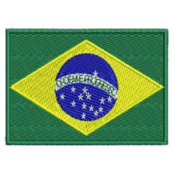 Embroidery Design Flag Of Brazil 7.5 Cm With Writing