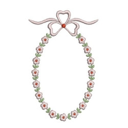 Matriz De Bordado Moldura Flores E Laço 10 Cm