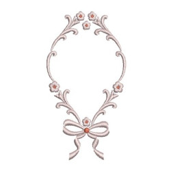 Matriz De Bordado Moldura Flores E Laço Ii 10 Cm