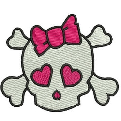 Diseño Para Bordado Calavera Con Lazo 2