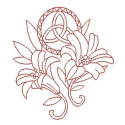 Embroidery Design Lilies & Symbol
