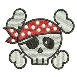 Embroidery Design Skull With Scarf