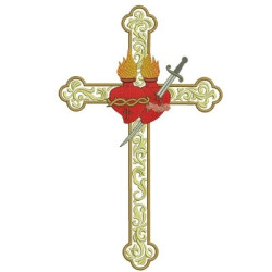 Embroidery Design   Cross With Sacred Heart And Immaculate 3