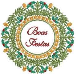 Diseño Para Bordado Garland Felices Fiestas