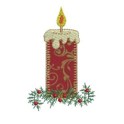 Diseño Para Bordado Vela De La Navidad De Aplicación