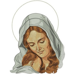 Matriz De Bordado Madona Nossa Senhora Com Jesus 4
