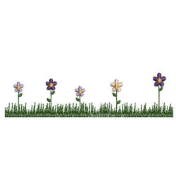 Matriz De Bordado Chão Com Flores