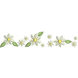 Matriz De Bordado Barrado Floral Medio