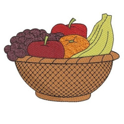 Matriz De Bordado Cesta De Frutas 13 Cm