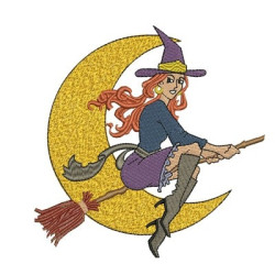 Embroidery Design Witch