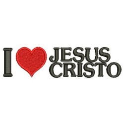 Diseño Para Bordado I Love Jesus Cristo