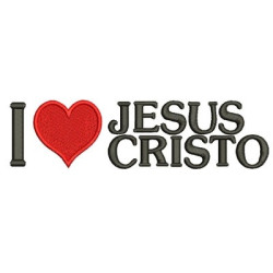 Diseño Para Bordado I Love Jesus Cristo Gran