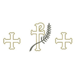 Embroidery Design Cross With Branches In Barred