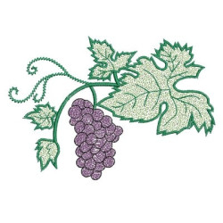 Diseño Para Bordado Manojo De Uvas