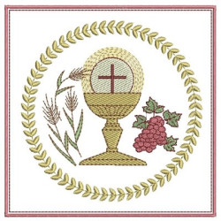 5 EMBROIDERED ALTAR CLOTHS COMMUNION - 17