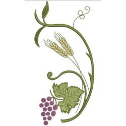 Embroidery Design Great Grapes And Wheat