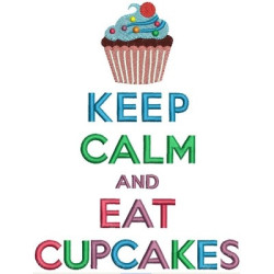 Embroidery Design Keep Calm Cupcakes