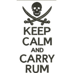 Matriz De Bordado Keep Calm Carry Rum 18 Cm