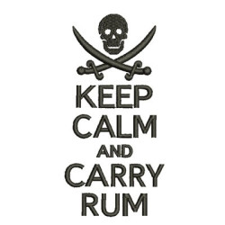 Embroidery Design Keep Calm Carry Rum 12 Cm