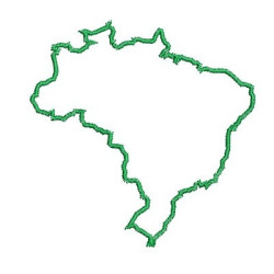 Embroidery Design Map Of Brazil  10 Cm