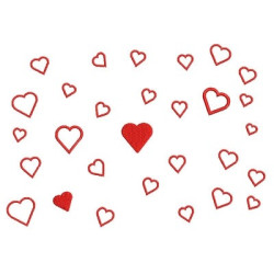 Embroidery Design Hearts In 20 Cm