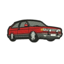 Embroidery Design Red Vintage Car With Outline