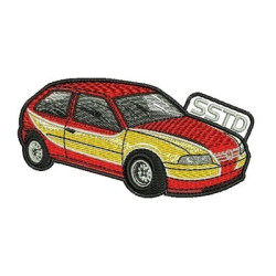 Embroidery Design Vintage Car Decorated With Outline