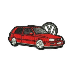 Embroidery Design Red Car With Outline