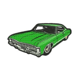 Embroidery Design Old Green Car Outlined