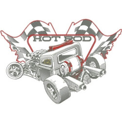 Matriz De Bordado Hot Rod Caricature
