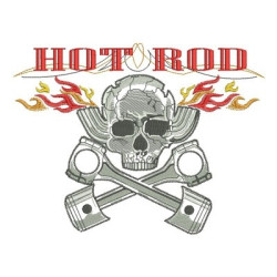 Matriz De Bordado Hot Rod Caveira Vintage