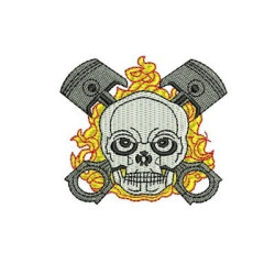 Matriz De Bordado Caveira & Pistão