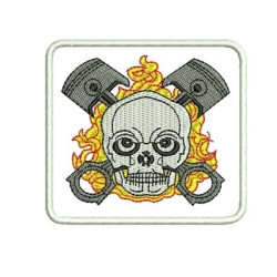 Matriz De Bordado Caveira & Pistão Contornado