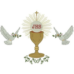 Diseño Para Bordado Copas Con Las Palomas