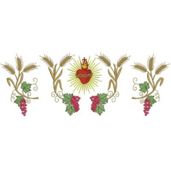 Embroidery Design Grapes & Trigos Sacred Heart