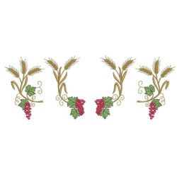 Embroidery Design Grapes 40 Cm & Trigos