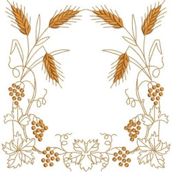 Embroidery Design Grapes & Wheat 22