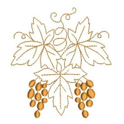 Embroidery Design Grapes & Wheat Cross 31