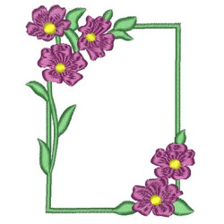 Matriz De Bordado Moldura Com Flores