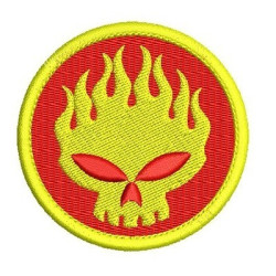 Embroidery Design Skull Burning