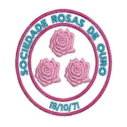 Diseño Para Bordado Sociedade Rosas De Ouro 7 Cm