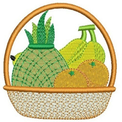 Matriz De Bordado Cesta De Frutas 8 Cm
