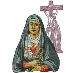 Embroidery Design Our Lady Of Pain With Jesus Crucified 1