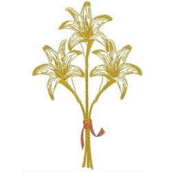 Embroidery Design Lilies  18cm