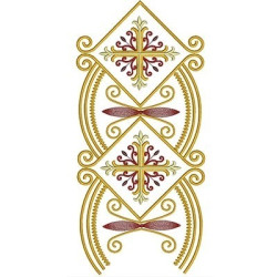 Embroidery Design Barred With Cross Of 35 Cm