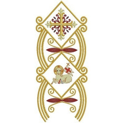 Embroidery Design Lamb Cross Barred And 35cm